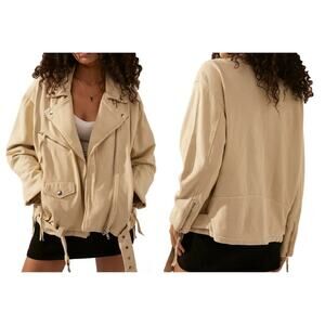 FREE PEOPLE Rebel Rebel Cotton Moto Jacket Size XS